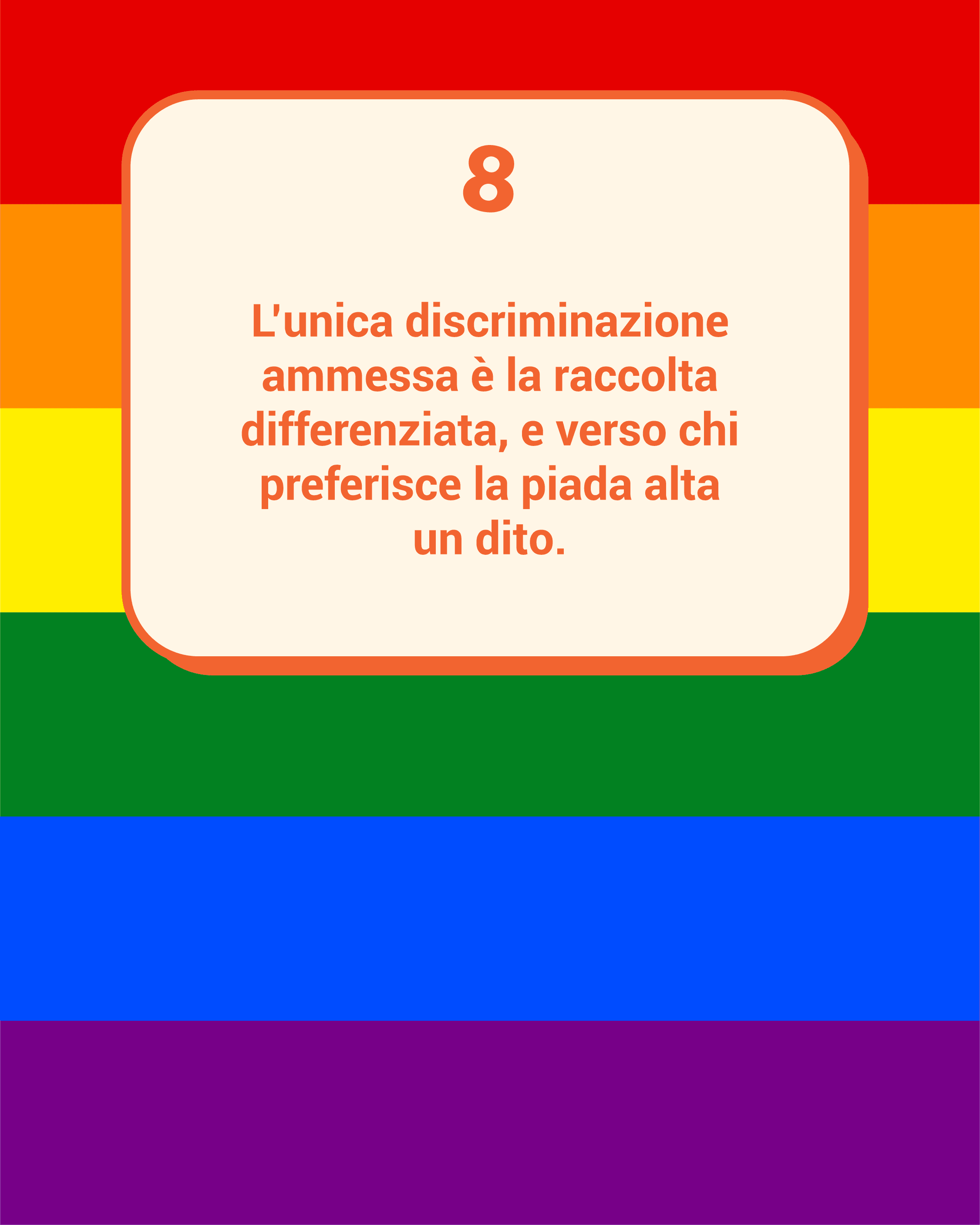 Regola 8: Non attestare il falso contro chi ha riempito lo zaino con spago e di pezzi di polistirolo.